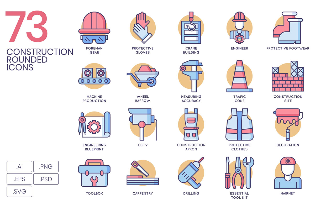 73 آیکون ساخت و ساز